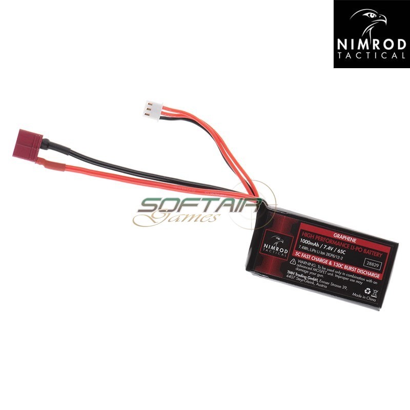 Batteria Lipo Connettore DEANS 7.4V 1000mAh 65C Graphene PEQ Type Nimrod (nm-7.4x1000-ds-peq)