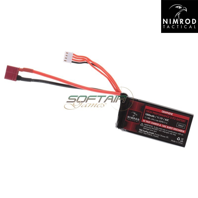 Batteria Lipo Connettore DEANS 11.1V 1000mAh 65C Graphene PEQ Type Nimrod (nm-11.1x1000-ds-peq)