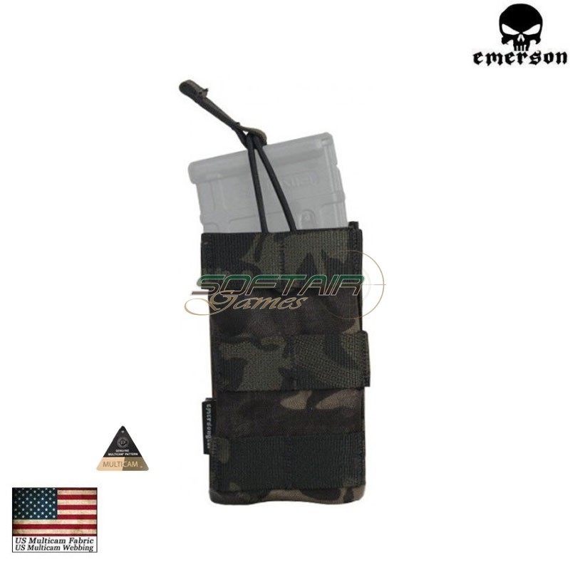 Single 5.56 Open Top Magazine Pouch MULTICAM BLACK Emerson (em6353mcbk)