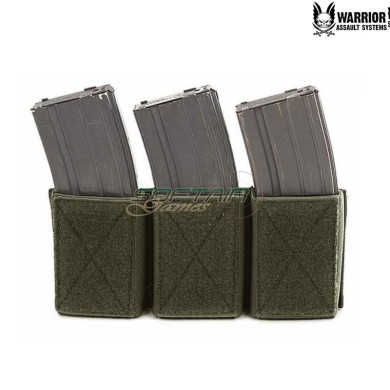 Velcro Emp Triple Elastic Magazine Pouch Ranger Green Warrior Assault Systems (w-eo-tvmp-rg)
