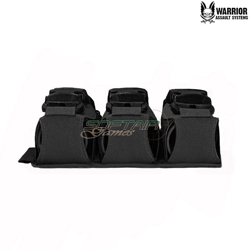 Laser cut triple 40mm Flash Bang pouch BLACK Warrior Assault Systems (w-lc-t40-fbp-blk)