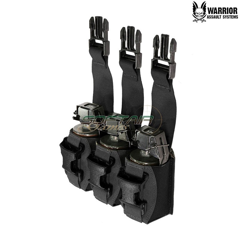 Laser cut tasca triple 40mm Flash Bang BLACK Warrior Assault Systems (w-lc-t40-fbp-blk)