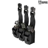 Laser cut triple 40mm Flash Bang pouch BLACK Warrior Assault Systems (w-lc-t40-fbp-blk)