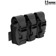 Laser cut triple 40mm Flash Bang pouch BLACK Warrior Assault Systems (w-lc-t40-fbp-blk)