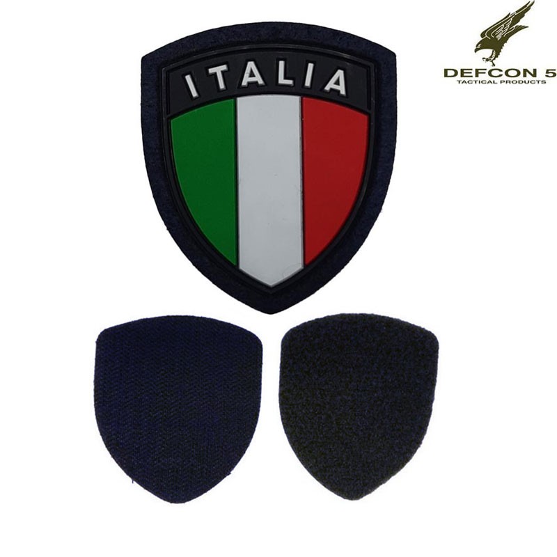 Toppa Patch 3D PVC Scudetto Italia DEFCON 5 D5-ITC Verde Strappo Maschio Softair