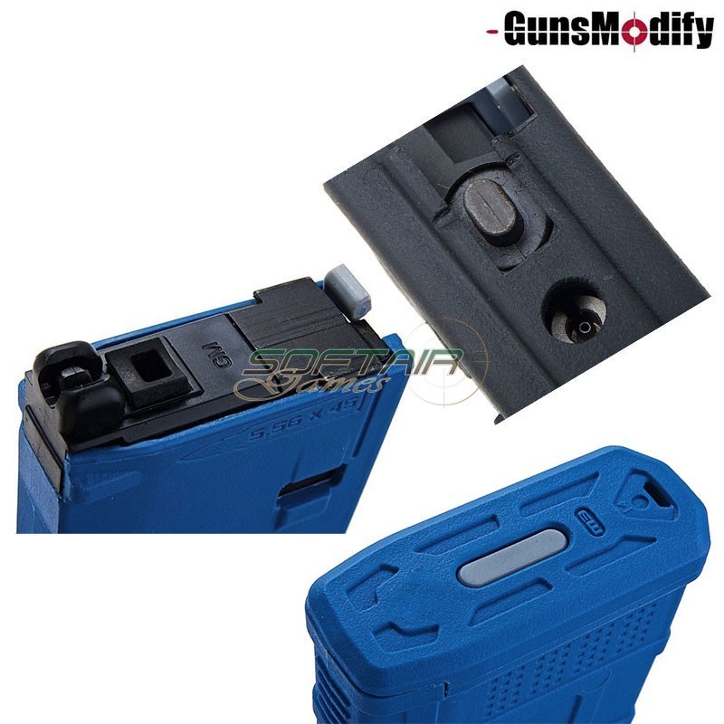 Caricatore a Gas NATO BLUE 35bb EVO per MWS M4 GBB GunsModify (gm0502-nb)