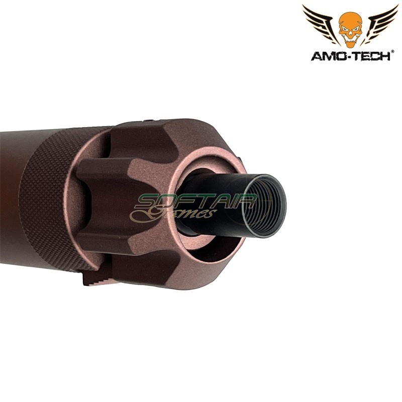 Silenziatore MP7 con spegnifiamma 12mm CW FDE Amo-tech® (amt-s006-cb) Silenziatore MP7 con spegnifiamma 12mm CW FDE Amo-tech® (amt-s006-cb)