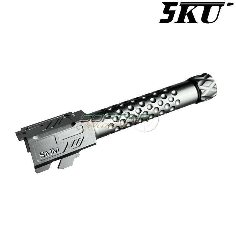 Canna esterna ZEV Style TITANIUM GREY 14mm CCW per pistola G19x / G45 5KU (5ku-gbefg004-tg)