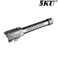 Outer barrel ZEV Style TITANIUM GREY 14mm CCW for pistol G19x / G45 5KU (5ku-gbefg004-tg)
