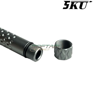 Outer barrel ZEV Style TITANIUM GREY 14mm CCW for pistol G19x / G45 5KU (5ku-gbefg004-tg)