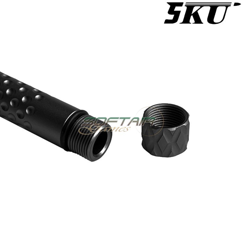 Canna esterna ZEV Style BLACK 14mm CCW per pistola G19x / G45 5KU (5ku-gbefg004-bk)