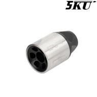 Flash hider SLR Style SILVER 14mm CCW 5KU (5ku-slr-01-sv)