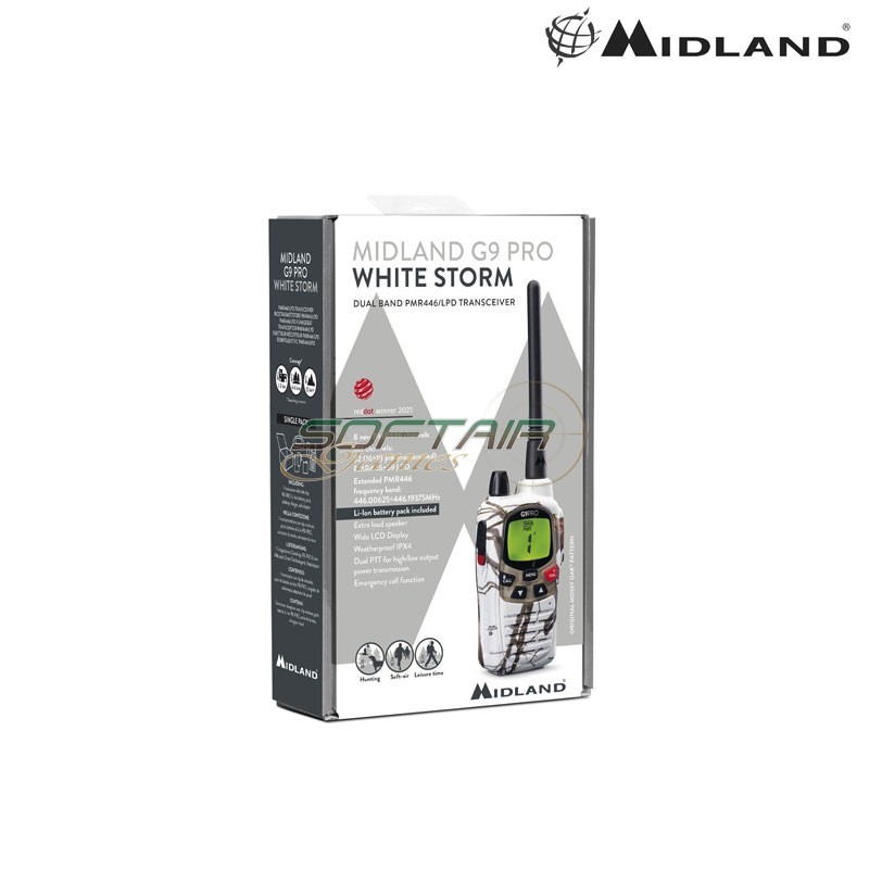 Radio G9 Pro White Storm Dual Band PMR 446 / LPD Midland (c1385.08)