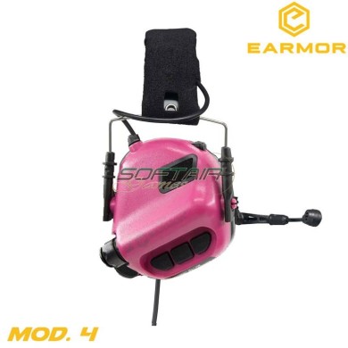 M32 Mod4 Cuffie Tactical Hearing Protection Ear-muff PINK Earmor (ea-m32-pk-mod4)