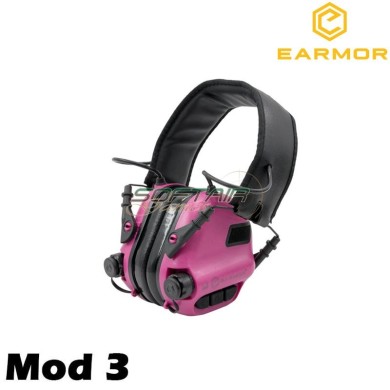 M31 Mod3 Cuffie Tactical Hearing Protection Ear-muff Pink Earmor (ea-m31-pk-mod3)
