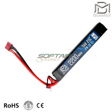 Batteria Lipo Connettore Deans 7.4v X 2200mah 20c Stick Type Bluemax-power® (bmp-7.4x2200-ds-stk)