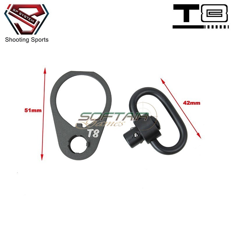 QD Sling swivel end plate Set for MWS GBB T8 SP System (t8-mws-eps)