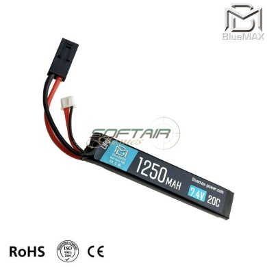 Batteria LiPo connettore Mini Tamiya 7.4v X 1250mah 20c Stick type BlueMax-Power® (bmp-7.4x1250-stick)
