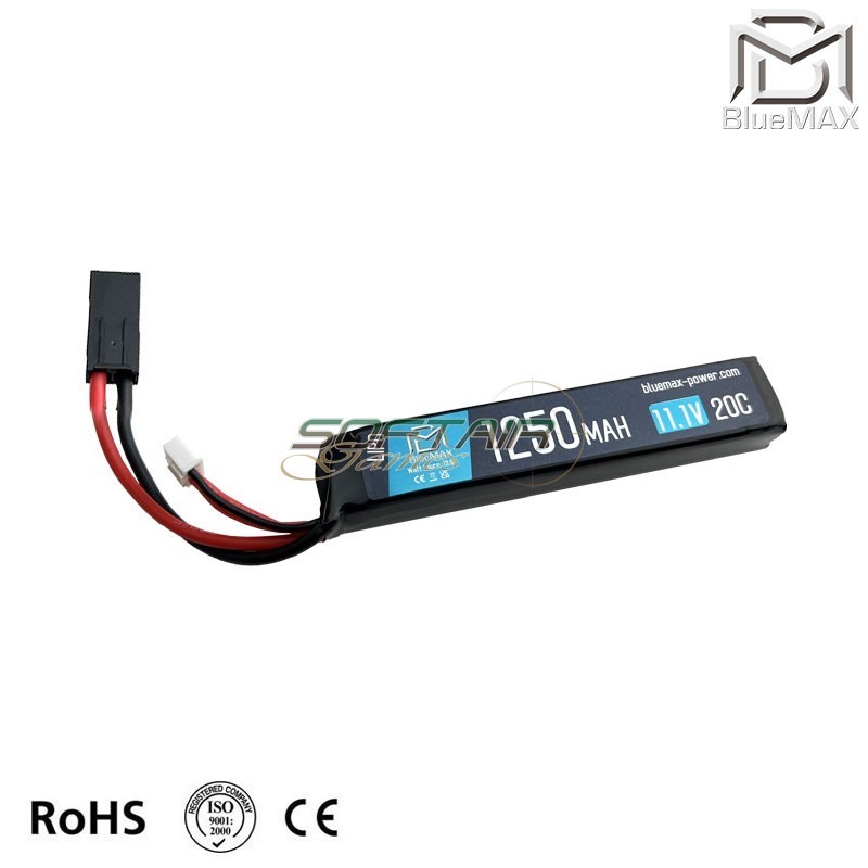 LiPo battery Mini Tamiya connector 11.1v X 1250mah 20c Stick type BlueMax-Power® (bmp-11.1x1250-stick) LiPo battery Mini Tamiya connector 11.1v X 1250mah 20c Stick type BlueMax-Power® (bmp-11.1x1250-stick)