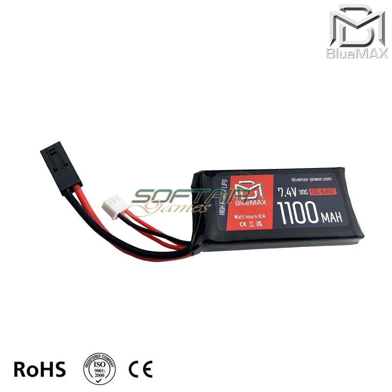 Batteria LiPo connettore Mini Tamiya 7.4v X 1100mah 30c PEQ type BlueMax-Power® (bmp-7.4x1100-peq) Batteria LiPo connettore Mini Tamiya 7.4v X 1100mah 30c PEQ type BlueMax-Power® (bmp-7.4x1100-peq)