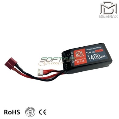 LiPo battery DEANS connector 11.1v X 1400mah 30c PEQ type BlueMax-Power® (bmp-11.1x1400-peq-ds)