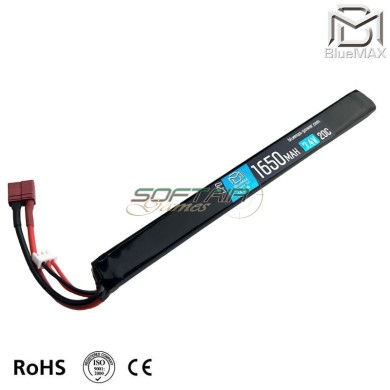 LiPo battery DEANS connector 7.4v X 1650mah 20c Slim Stick type BlueMax-Power® (bmp-7.4x1650-ds-ss)