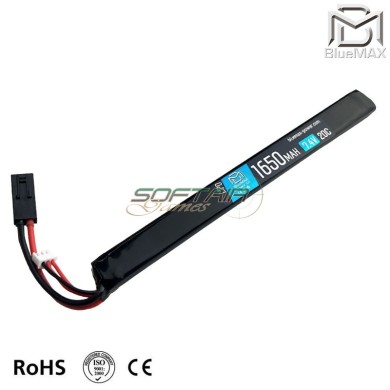 Batteria LiPo connettore Mini Tamiya 7.4v X 1650mah 20c Slim Stick type BlueMax-Power® (bmp-7.4x1650-ss)