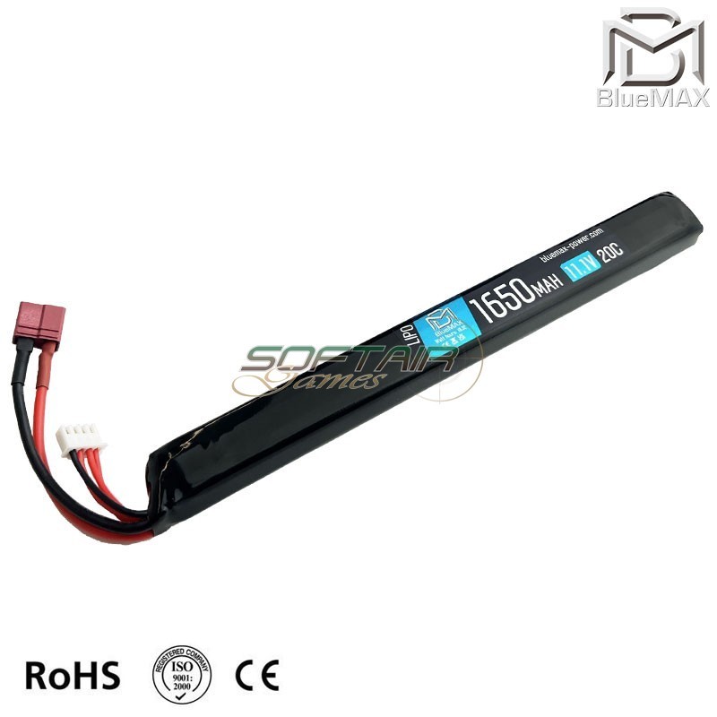 LiPo battery DEANS connector 11.1v X 1650mah 20c Slim Stick type BlueMax-Power® (bmp-11.1x1650-ds-ss) LiPo battery DEANS connector 11.1v X 1650mah 20c Slim Stick type BlueMax-Power® (bmp-11.1x1650-ds-ss)