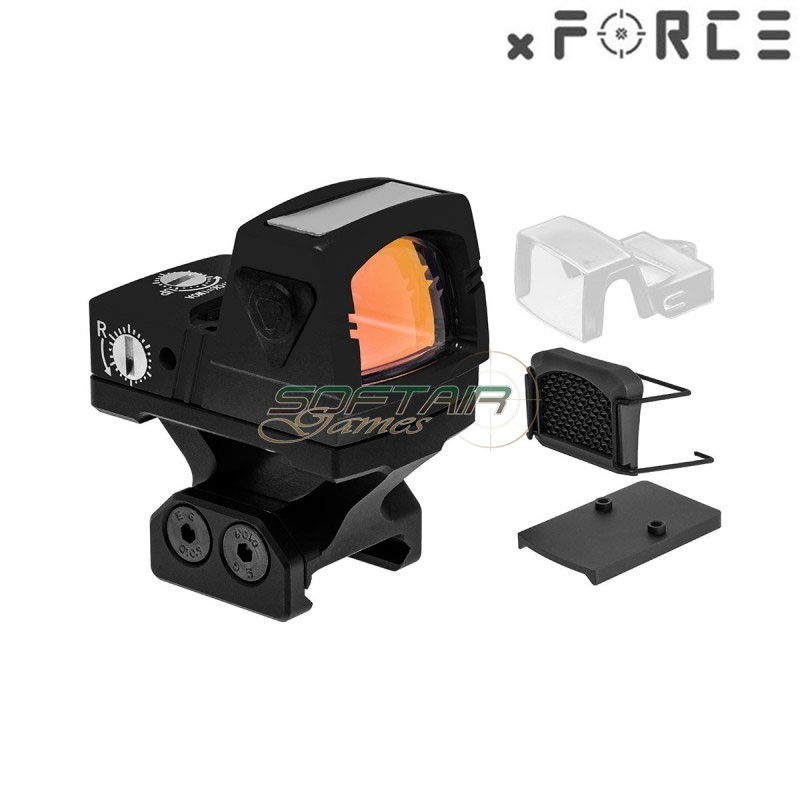 Sight SOLAR Power Mini Red Dot with Lightweight SRW IB Mount BLACK xForce (xf-xr023blk)