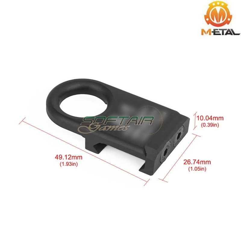 Anello porta cinghia A-1 per slitte 20mm BLACK Metal® (me04044-bk-lo)