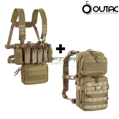 Combo Mini Chest rig + Backpack COYOTE TAN Outac (ot-rc201-kit-ct)