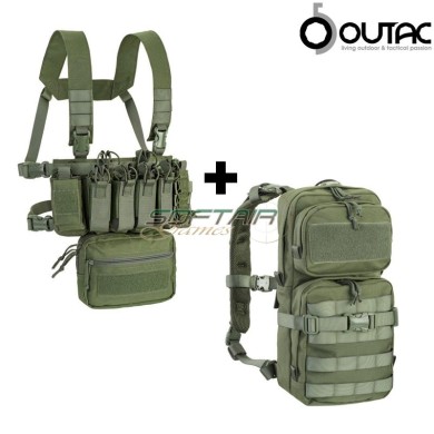 Combo Mini Chest rig + Backpack OLIVE DRAB Outac (ot-rc201-kit-od)