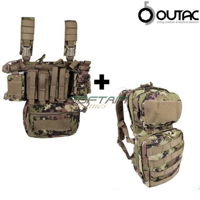 Combo Mini Chest rig + Backpack VEGETATO Outac (ot-rc201-kit-vi)
