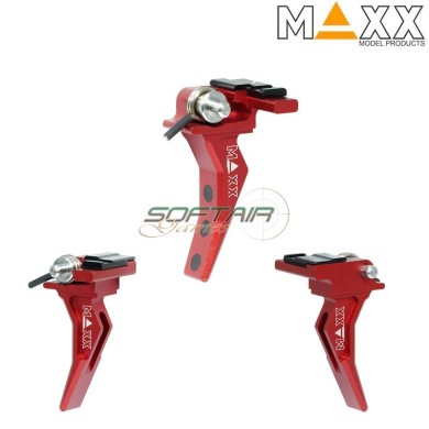 CNC Aluminum RED Advanced Speed Trigger Style B per EVO Maxx Model (mx-trg020sbr)