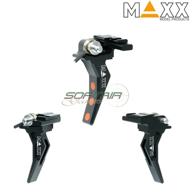 CNC Aluminum BLACK Advanced Speed Trigger Style B per EVO Maxx Model (mx-trg020sbb)