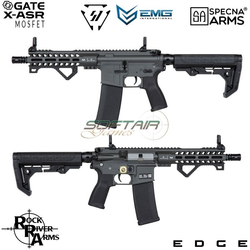 Fucile Elettrico SA-E17-L Edge™ RRA + M4 Strike IND. Carbine Replica CHAOS GREY Specna Arms® (spe-01-033934)