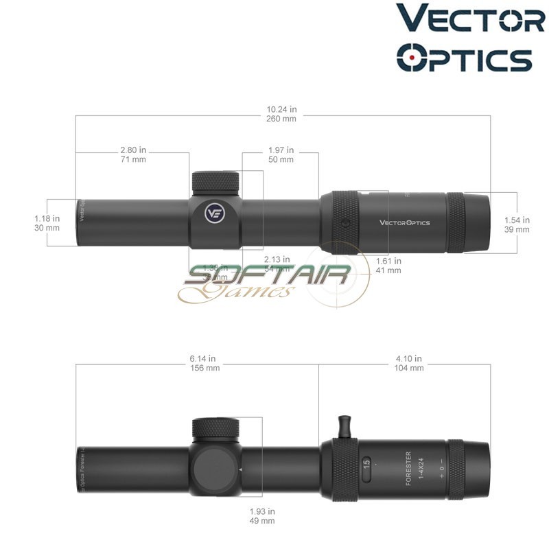 Ottica Forester 1-4x24SFP Riflescope NERA Vector Optics (ve-scoc-28)