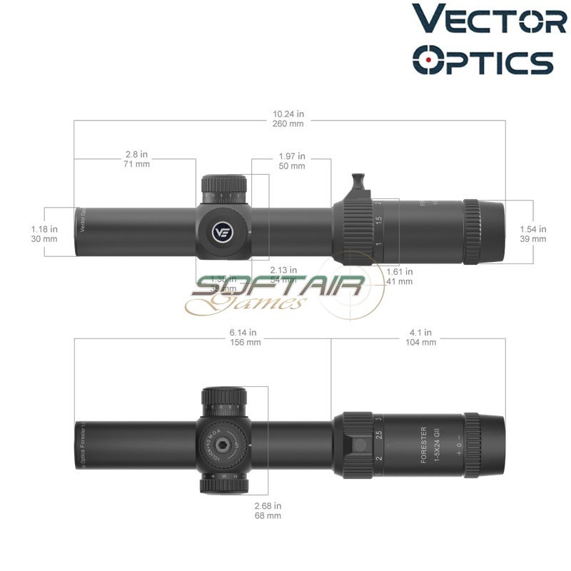 Ottica Forester 1-5x24SFP Gen 2 Riflescope NERA Vector Optics (ve-scoc-03II)