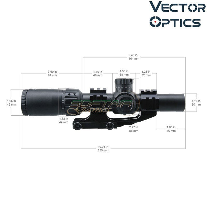 Ottica Mustang 1-4x24FFP Riflescope NERA Vector Optics (ve-scff-36) Ottica Mustang 1-4x24FFP Riflescope NERA Vector Optics (ve-scff-36)