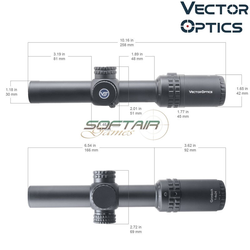 Ottica Grimlock 1-4x24SFP Riflescope NERA Vector Optics (ve-scoc-40)