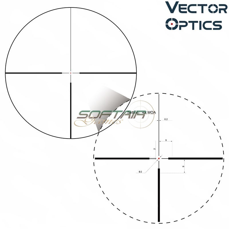 Ottica Grizzly 1-4x24 Hunting Riflescope NERA Vector Optics (ve-scoc-41)