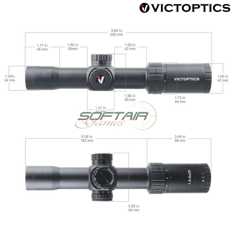 Scope S4 1.5-6x28 Riflescope BLACK Victoptics (vi-opsl32) Scope S4 1.5-6x28 Riflescope BLACK Victoptics (vi-opsl32)