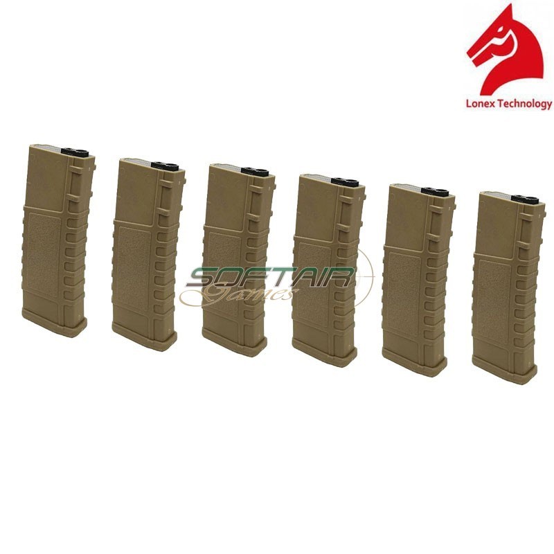 Set 6 Mid-caps Magazines 200bb Tan For M4/m16 Lonex (gb-06-15) Set 6 Mid-caps Magazines 200bb Tan For M4/m16 Lonex (gb-06-15)
