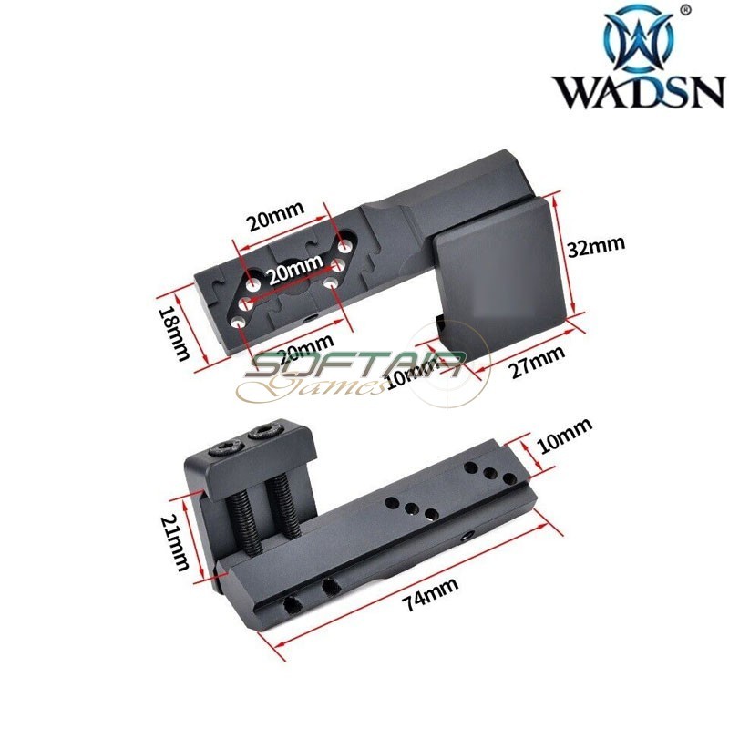 Thorntail OffSet mount SHORT SBR BLACK per torcia Wadsn (wd02028-bk-lo)