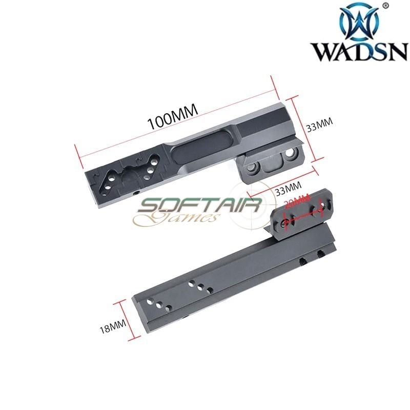 Thorntail OffSet mount LONG SBR BLACK per torcia Wadsn (wd02029-bk-lo)