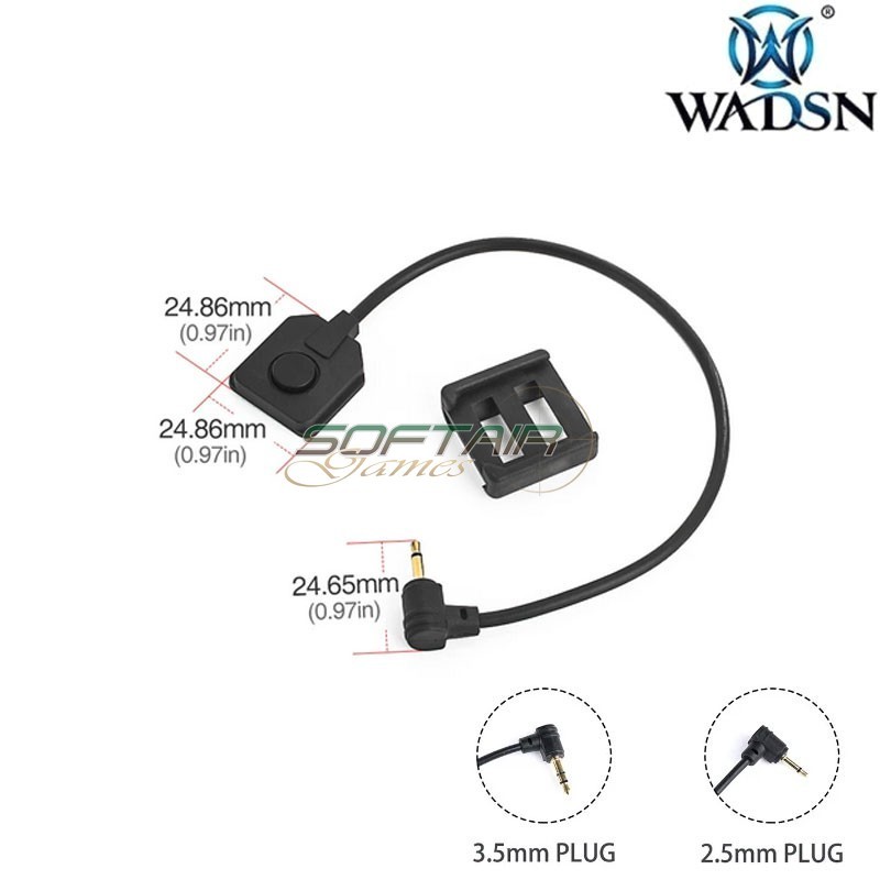 Remote cable 3.5mm Plug BLACK for 20mm rail WADSN (wd07028-bk)