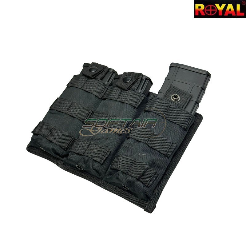 Tasca tripla porta caricatori BLACK Royal (ry-1289-bk)