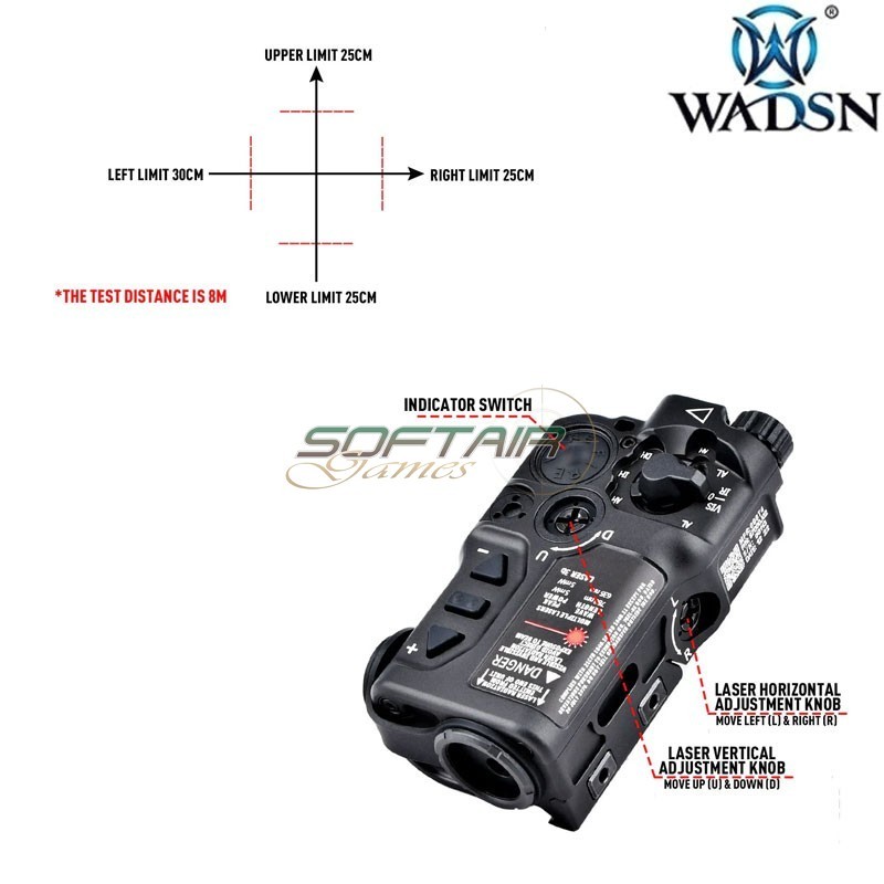 RD-X Style Aiming Red Laser & IR Laser DARK EARTH WADSN (wd6078-t)