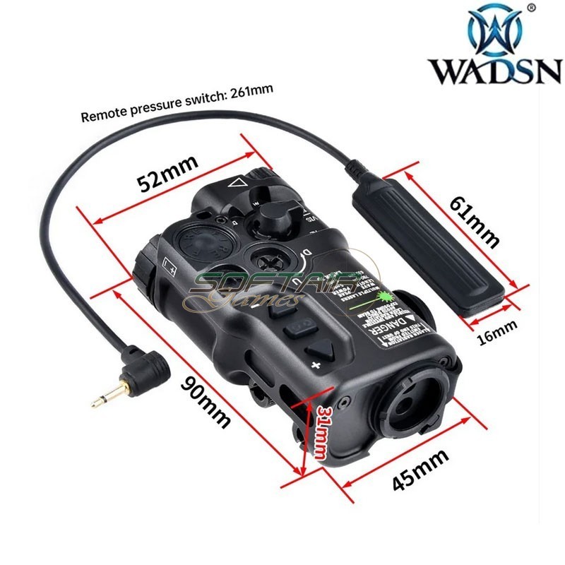 RD-X Style Aiming Red Laser & IR Laser BLACK WADSN (wd6078-b)