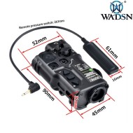 RD-X Style Aiming Red Laser & IR Laser BLACK WADSN (wd6078-b)